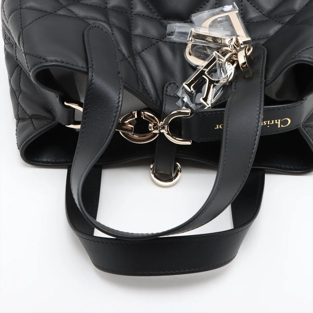 Christian Dior Black Macrocannage Lambskin Small Dior Toujour Vertical Tote Bag [Clearance Sale]