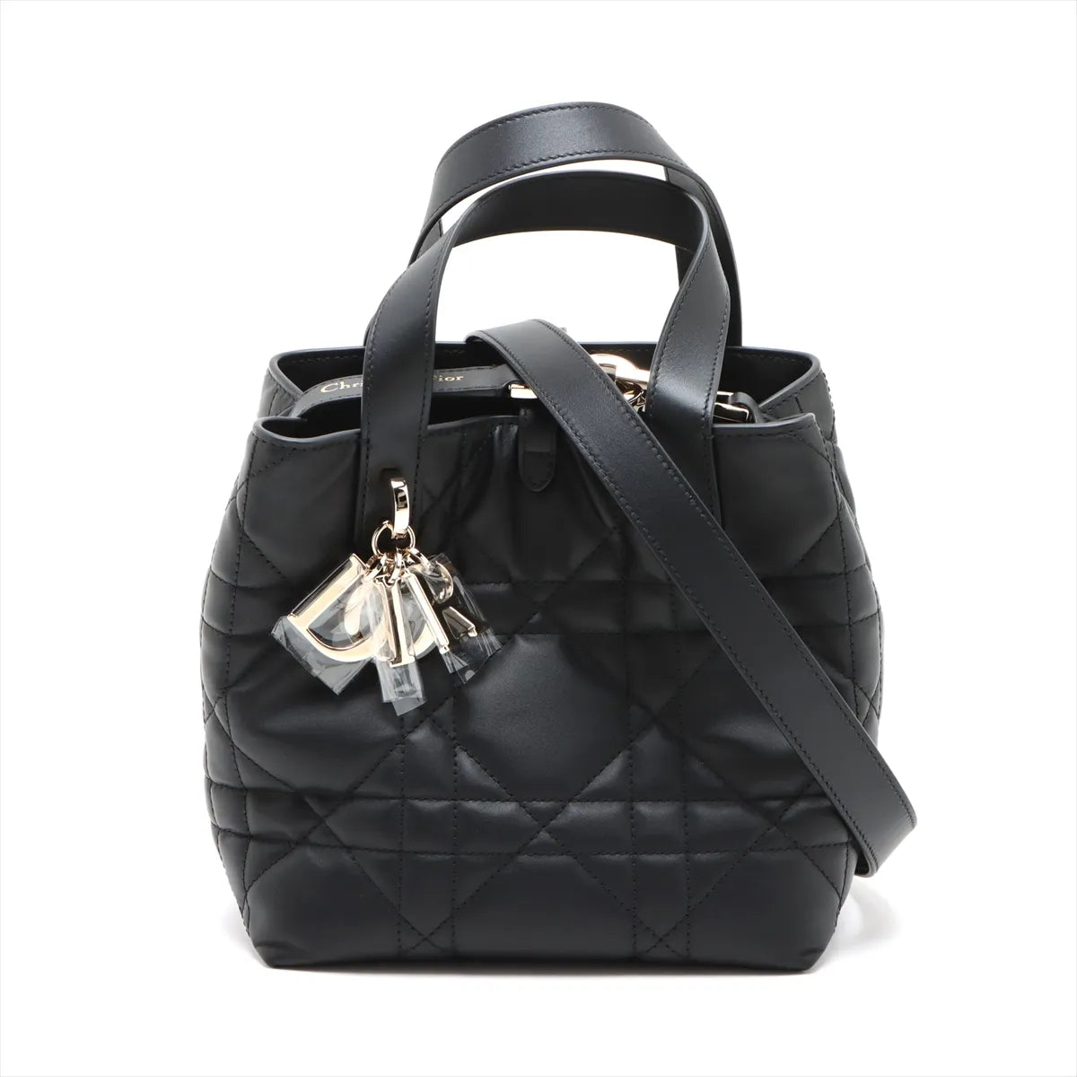 Christian Dior Black Macrocannage Lambskin Small Dior Toujour Vertical Tote Bag [Clearance Sale]