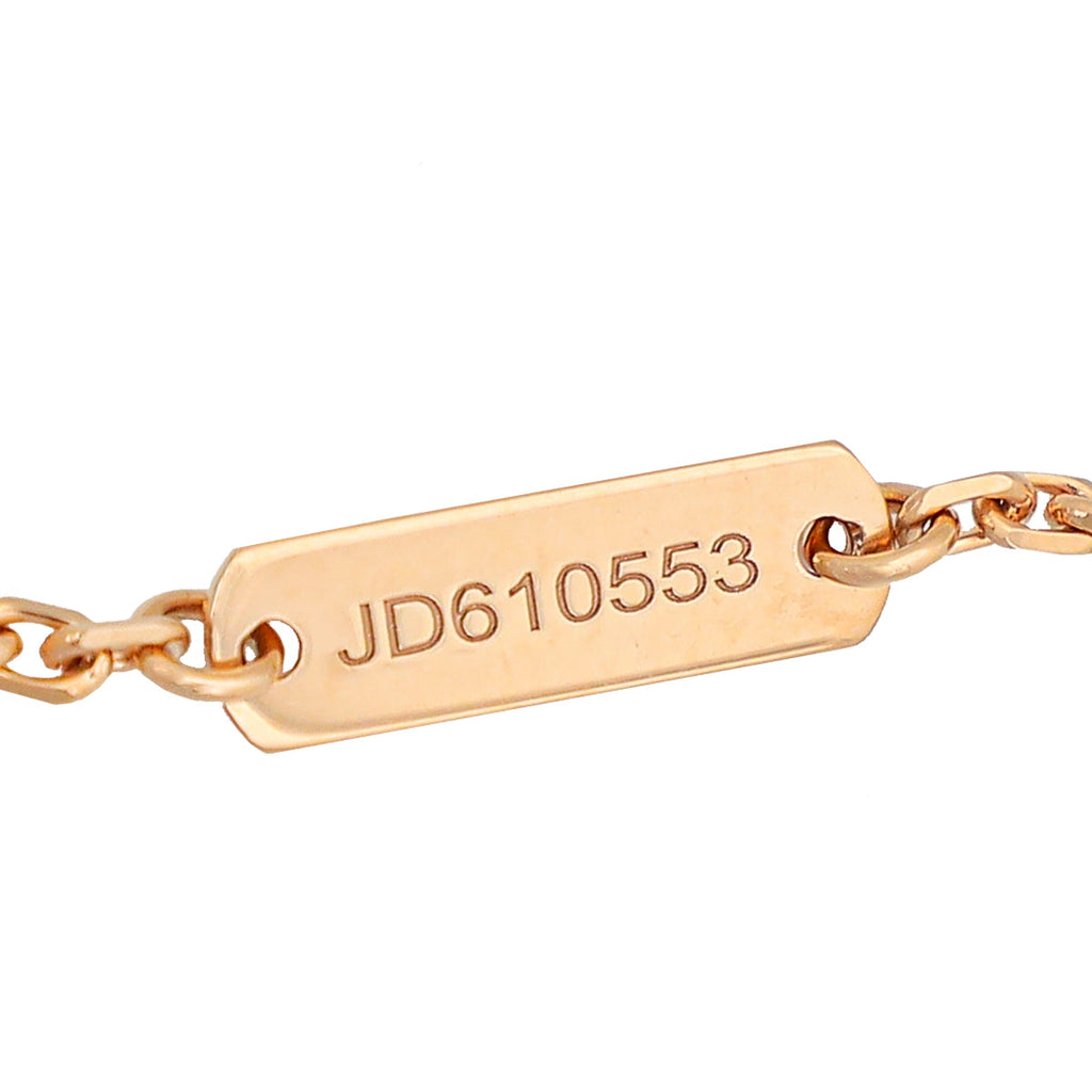 Van Cleef & Arpels 18K Rose Gold Diamond Silver Obsidian Vintage Alhambra Holiday Pendant Necklace