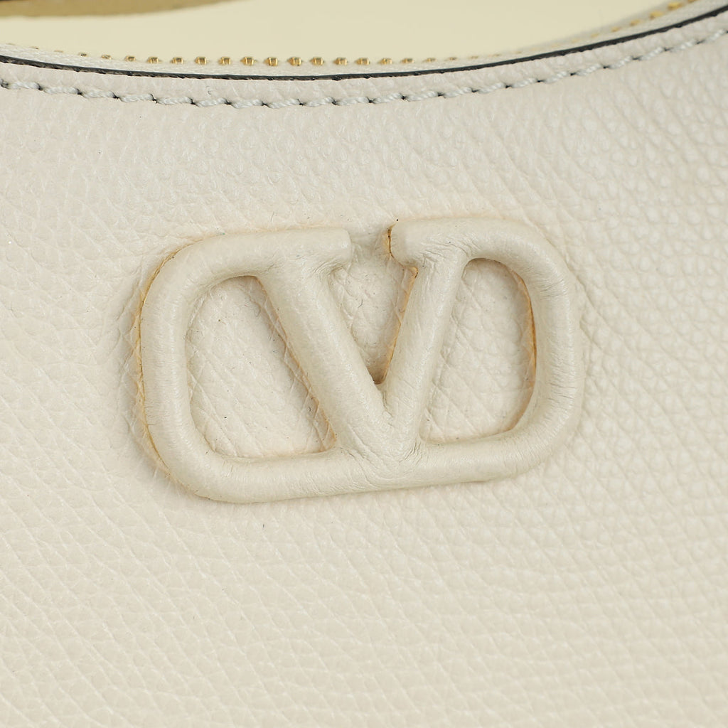 Valentino Light Ivory VLogo Signature Mini Hobo Bag
