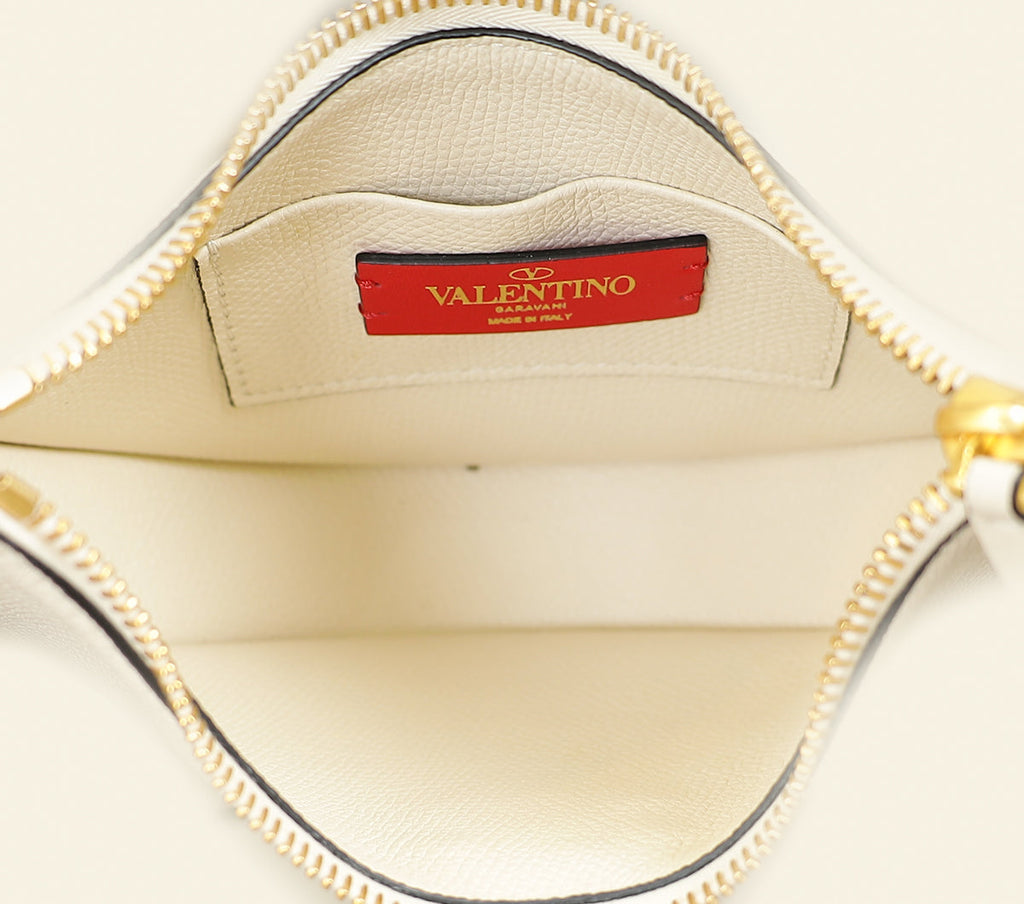 Valentino Light Ivory VLogo Signature Mini Hobo Bag