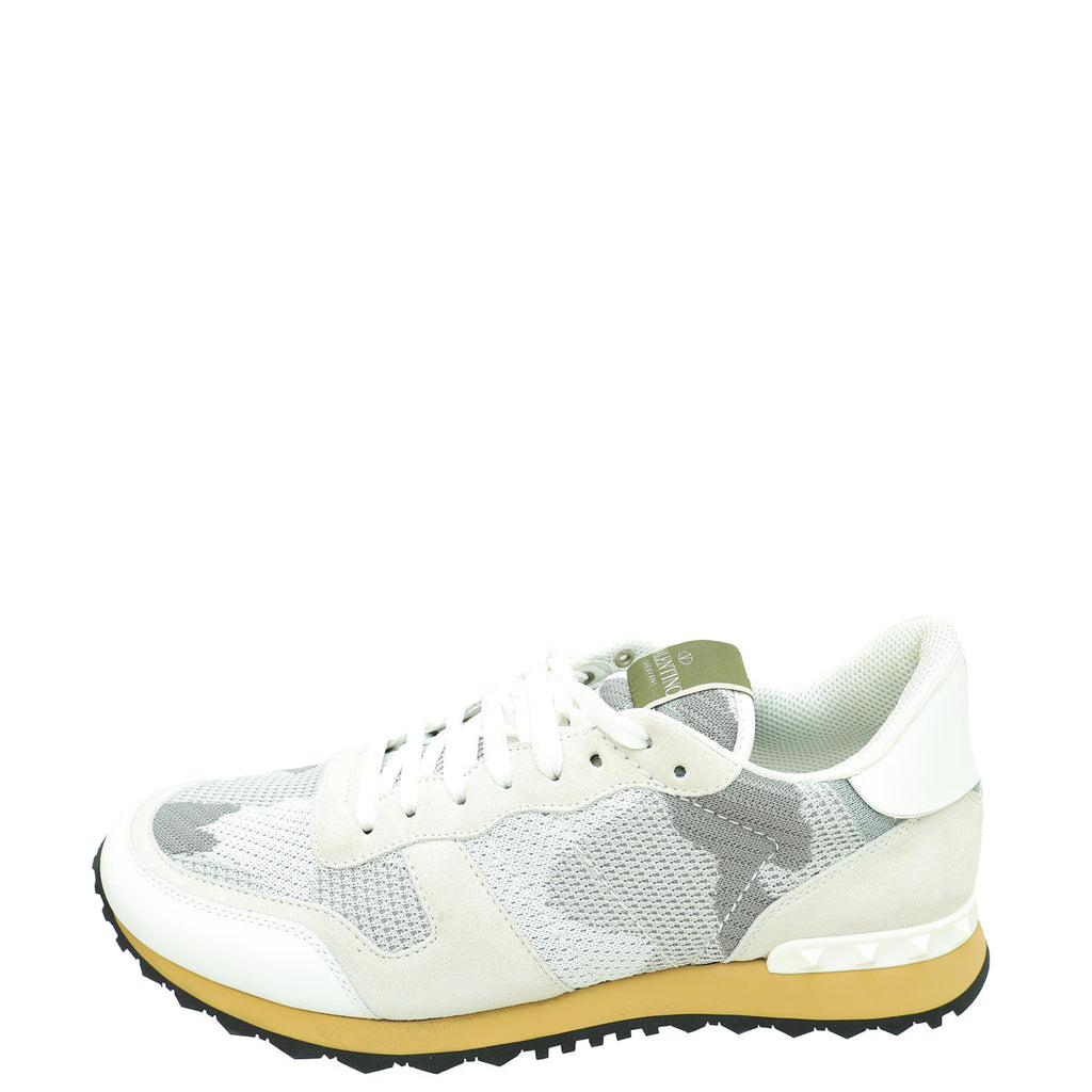 Valentino Bicolor Rockstud Mesh Suede Sneaker 43