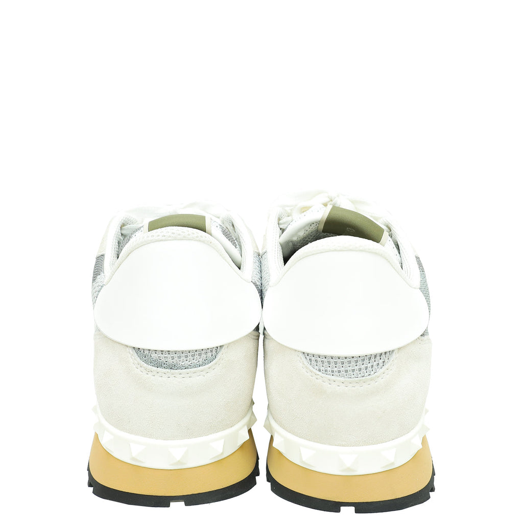 Valentino Bicolor Rockstud Mesh Suede Sneaker 43