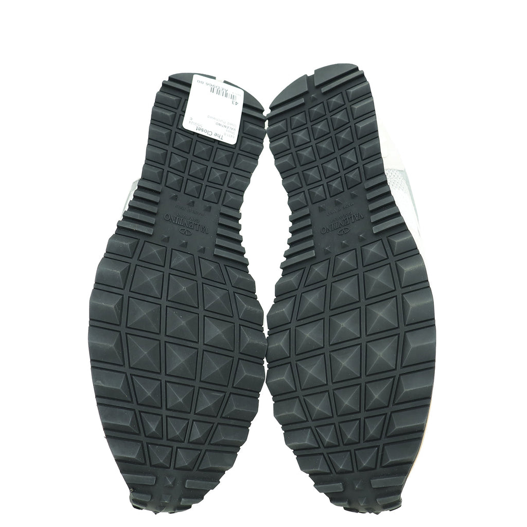 Valentino Bicolor Rockstud Mesh Suede Sneaker 43