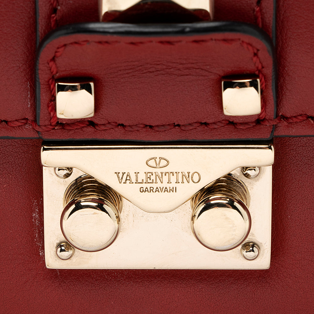 Valentino Calfskin Glam Lock Small Shoulder Bag (SHF-19767)