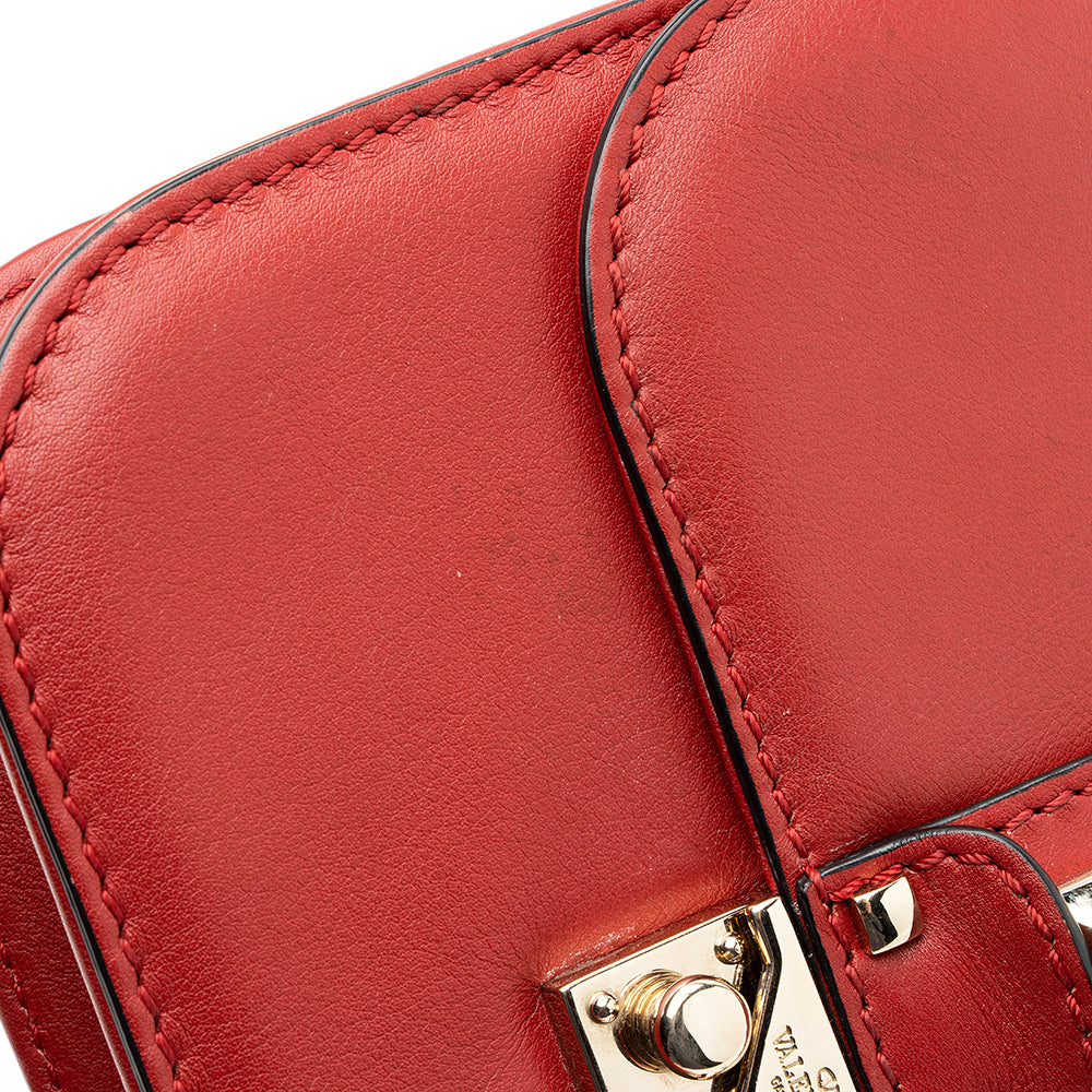 Valentino Calfskin Glam Lock Small Shoulder Bag (SHF-19767)