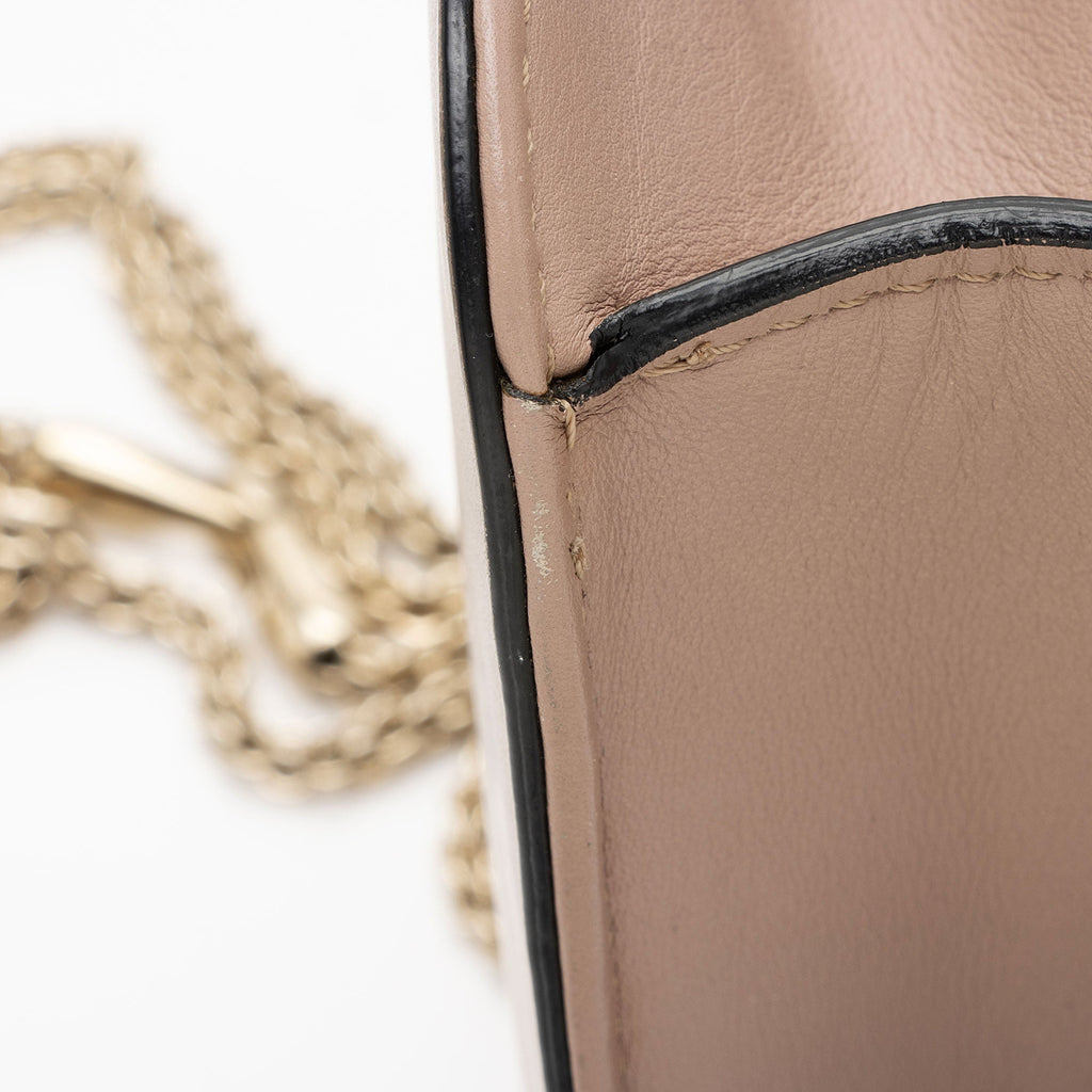 Valentino Calfskin Glam Lock Small Shoulder Bag