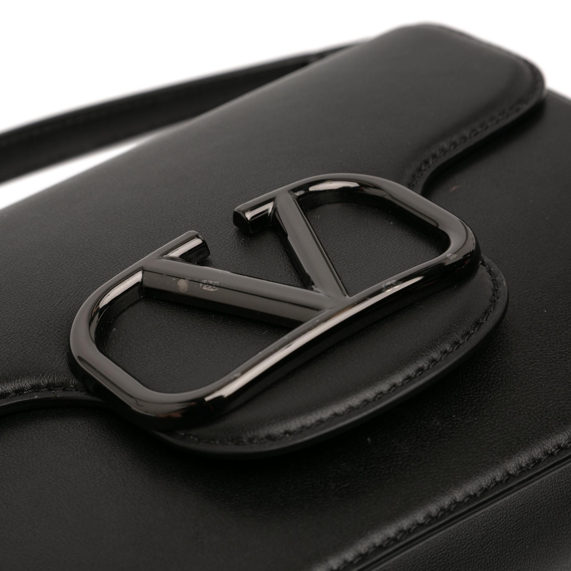 Valentino Calfskin Logo Flap Satchel