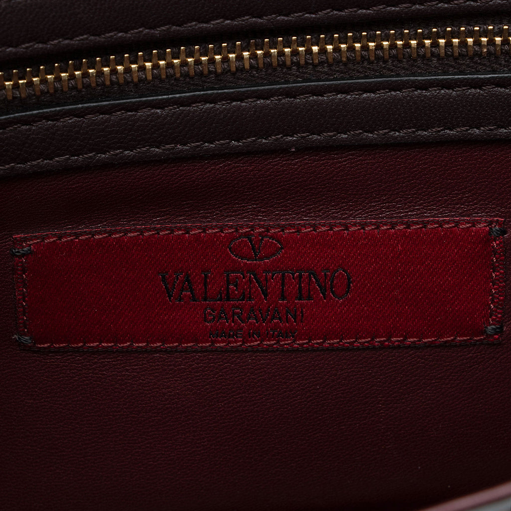 Valentino Calfskin Painted Feathers Glam Lock Small Shoulder Bag (SHF-swe4xg)