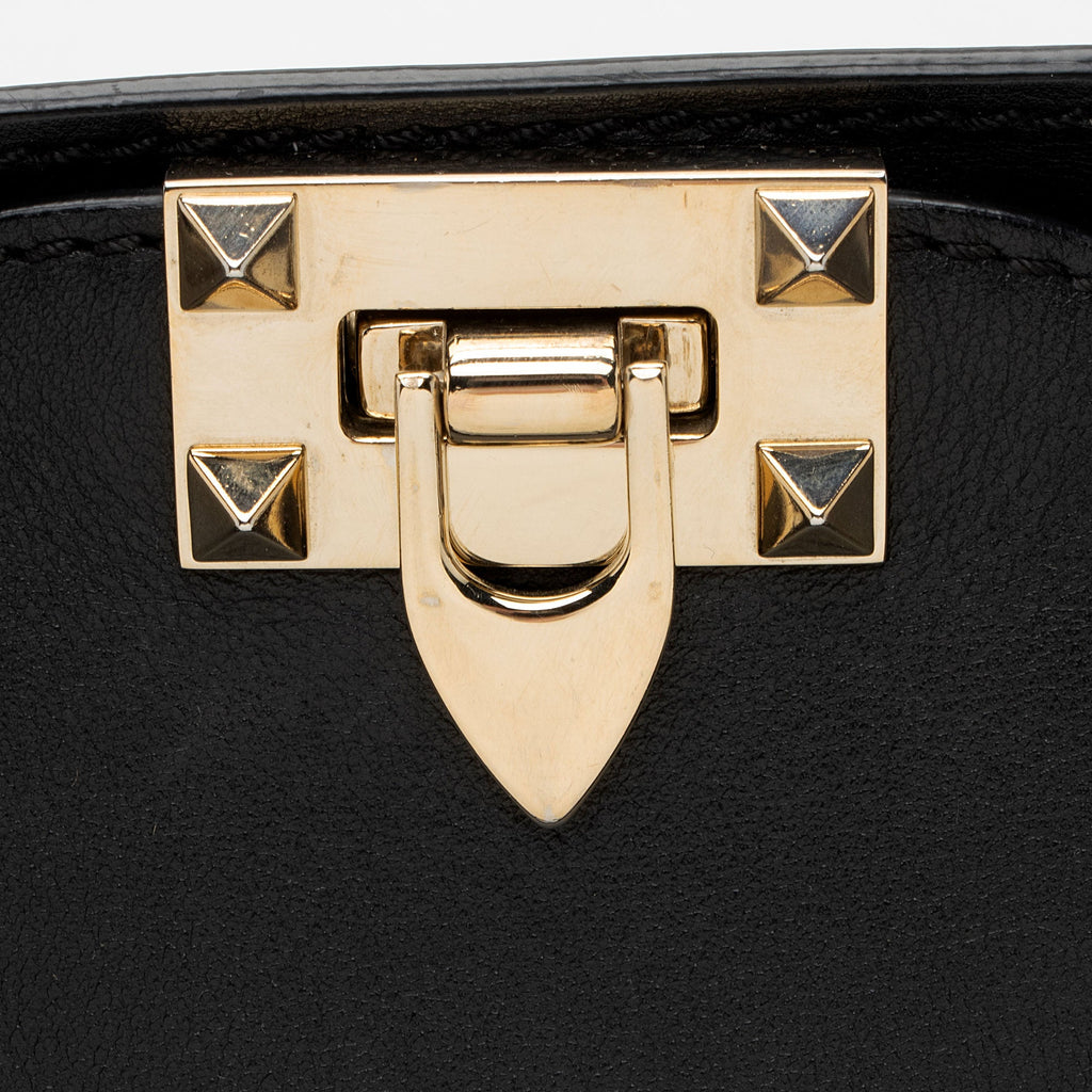 Valentino Calfskin Rockstud Double Handle Medium Tote