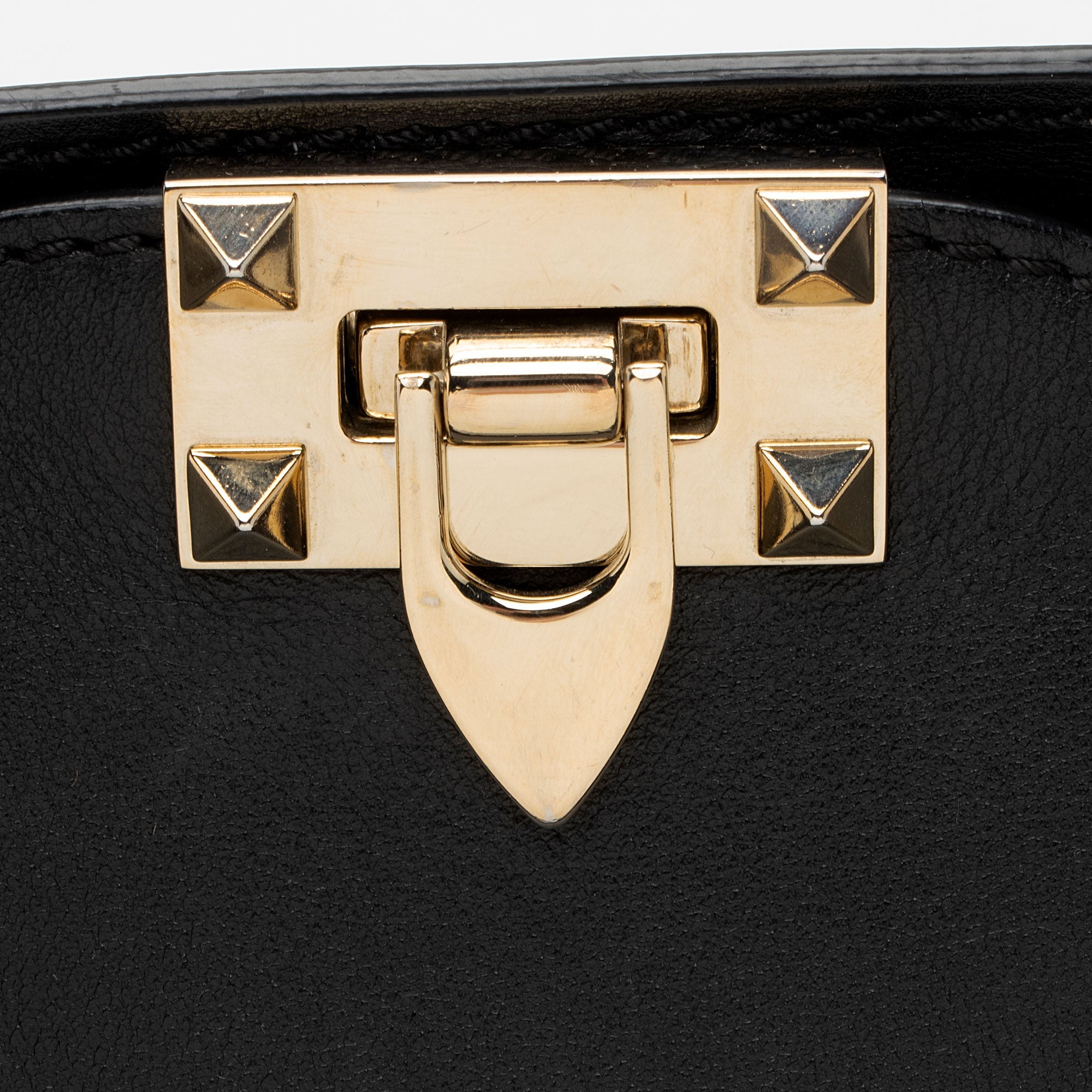 Valentino Calfskin Rockstud Double Handle Medium Tote