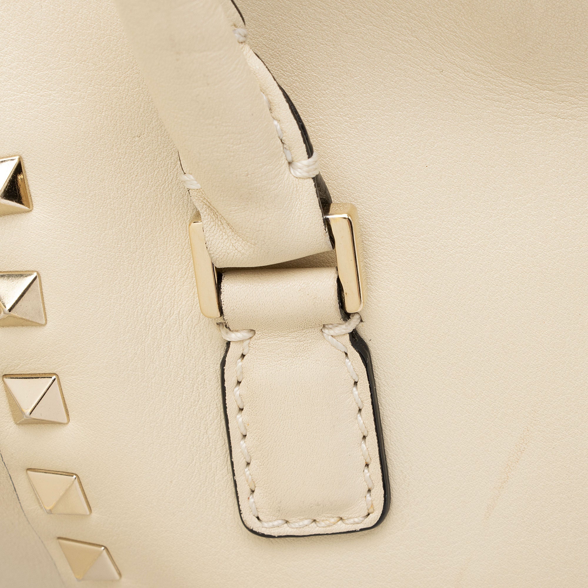 Valentino Calfskin Rockstud Double Handle Mini Tote (SHF-VEoJao)