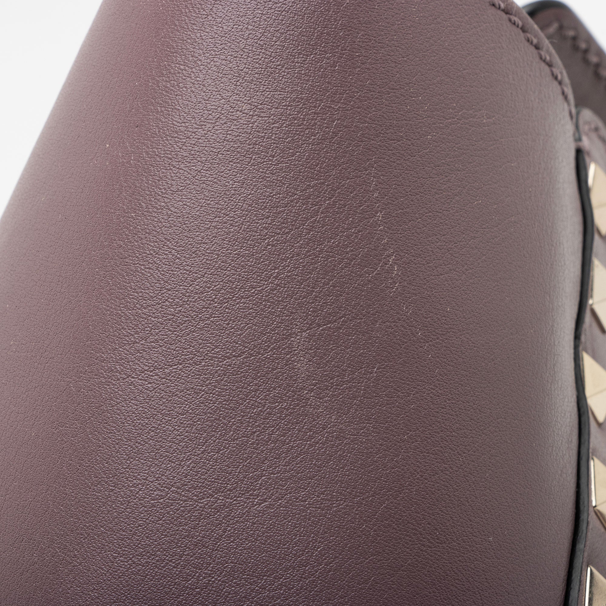 Valentino Calfskin Rockstud Double Handle Small Tote (SHF-twHMYA)