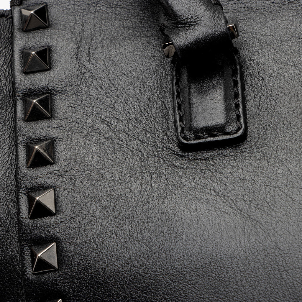 Valentino Calfskin Rockstud Double Handle Small Tote (SHF-jtnTAO)