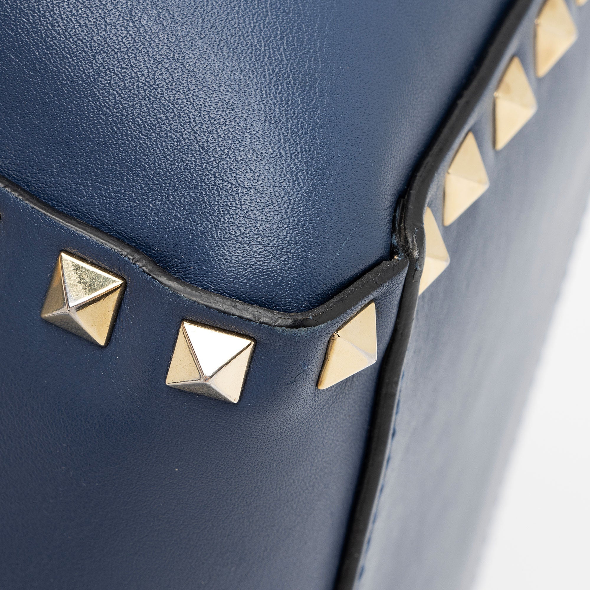 Valentino Calfskin Rockstud Double Handle Small Tote (SHF-WyhIHB)