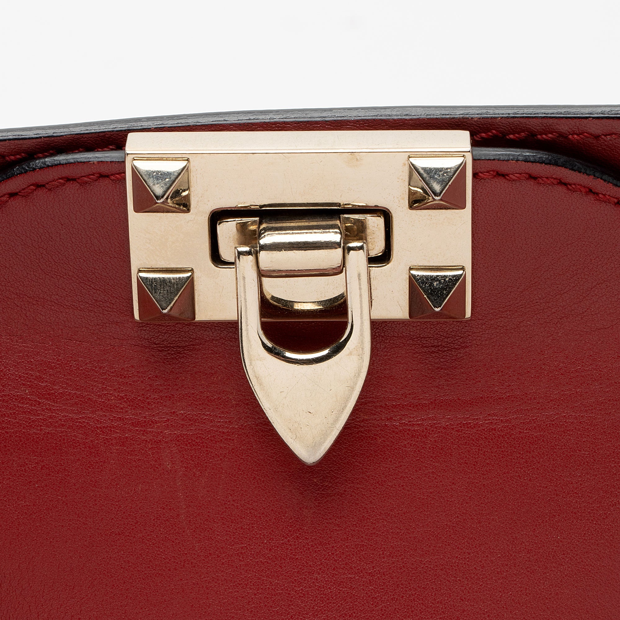 Valentino Calfskin Rockstud Double Handle Small Tote