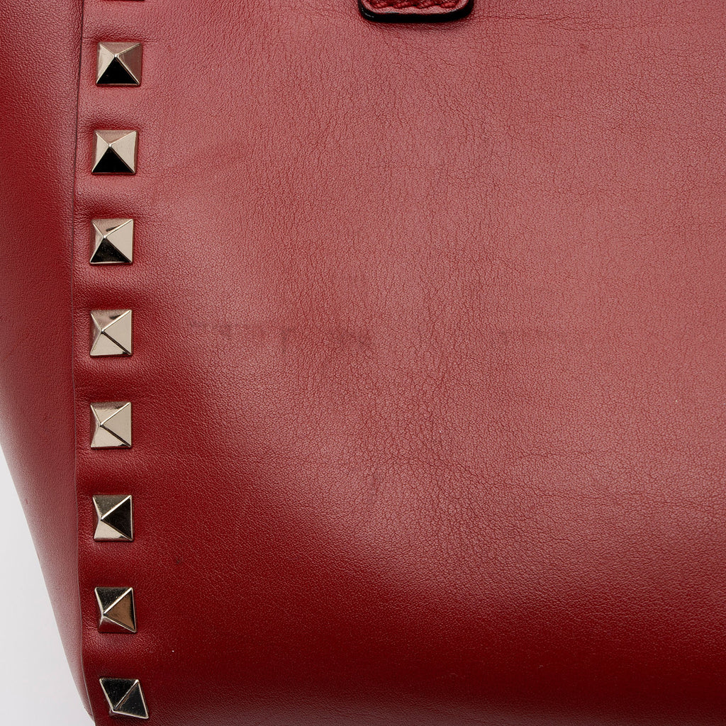 Valentino Calfskin Rockstud Double Handle Small Tote