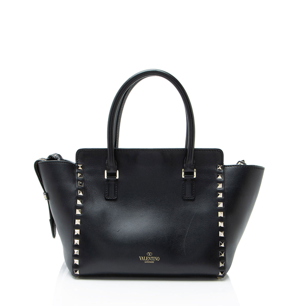 Valentino Calfskin Rockstud Double Handle Small Tote