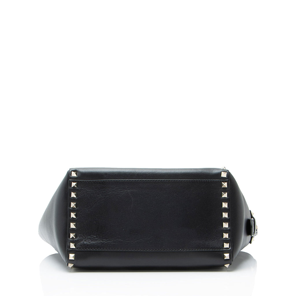 Valentino Calfskin Rockstud Double Handle Small Tote