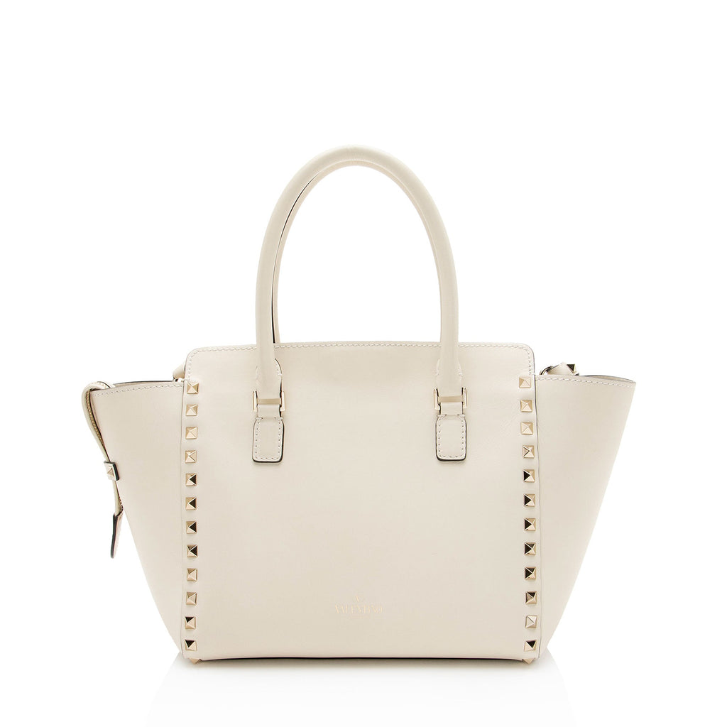 Valentino Calfskin Rockstud Double Handle Small Tote