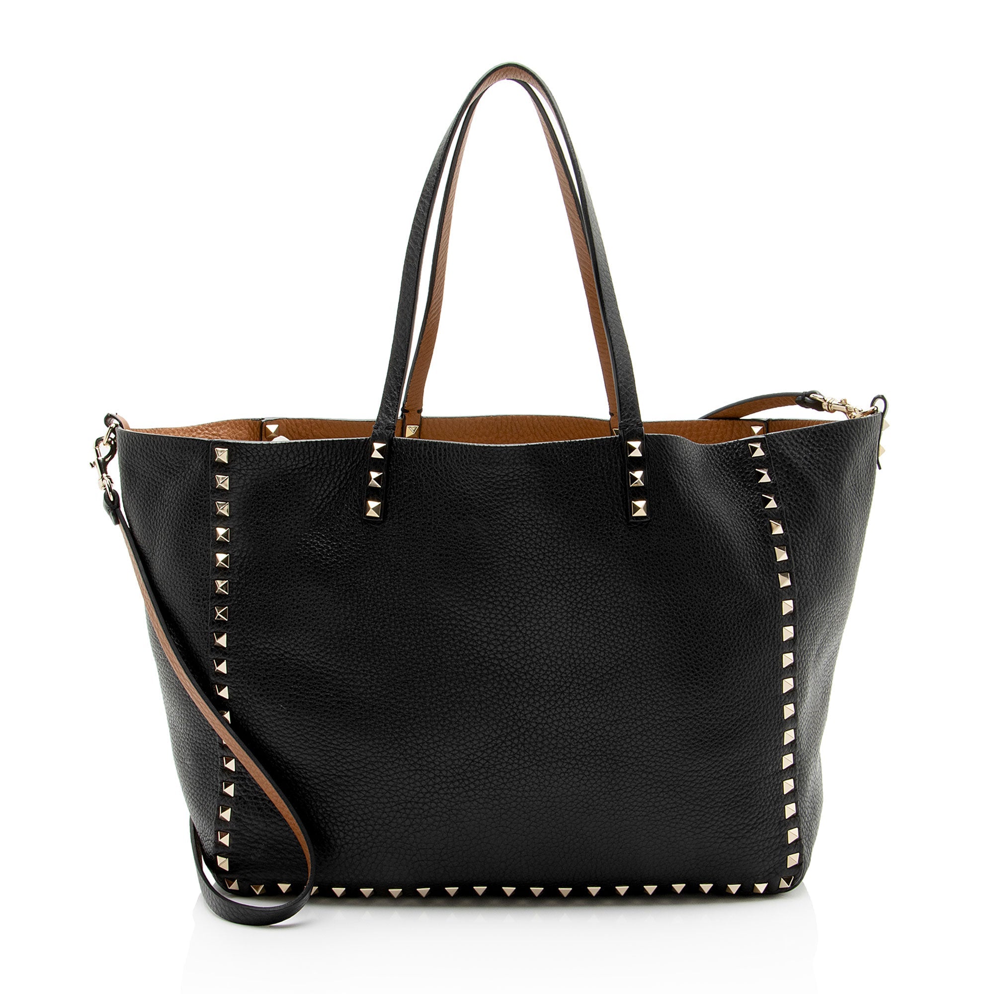 Valentino Calfskin Rockstud Medium Reversible Tote
