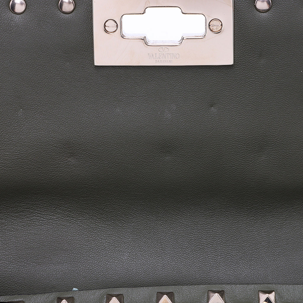 Valentino Calfskin Rockstud Spike Up Chain Shoulder Bag (SHF-a2oPsZ)