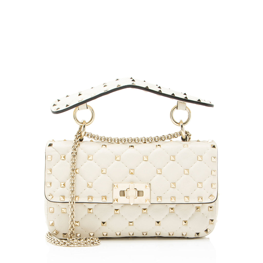 Valentino Calfskin Rockstud Spike Up Chain Small Shoulder Bag