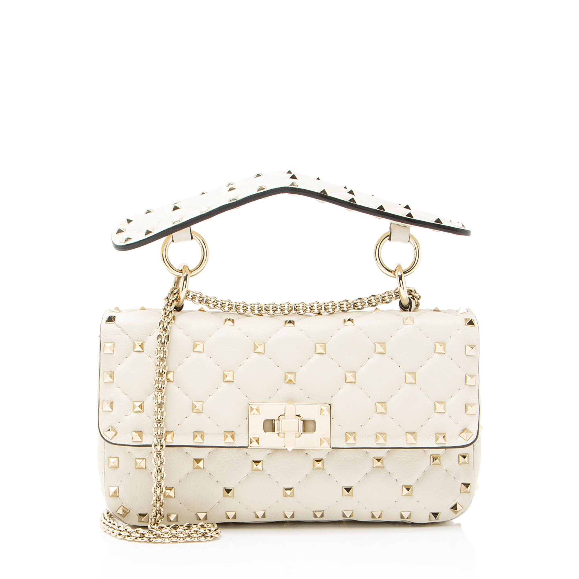 Valentino Calfskin Rockstud Spike Up Chain Small Shoulder Bag
