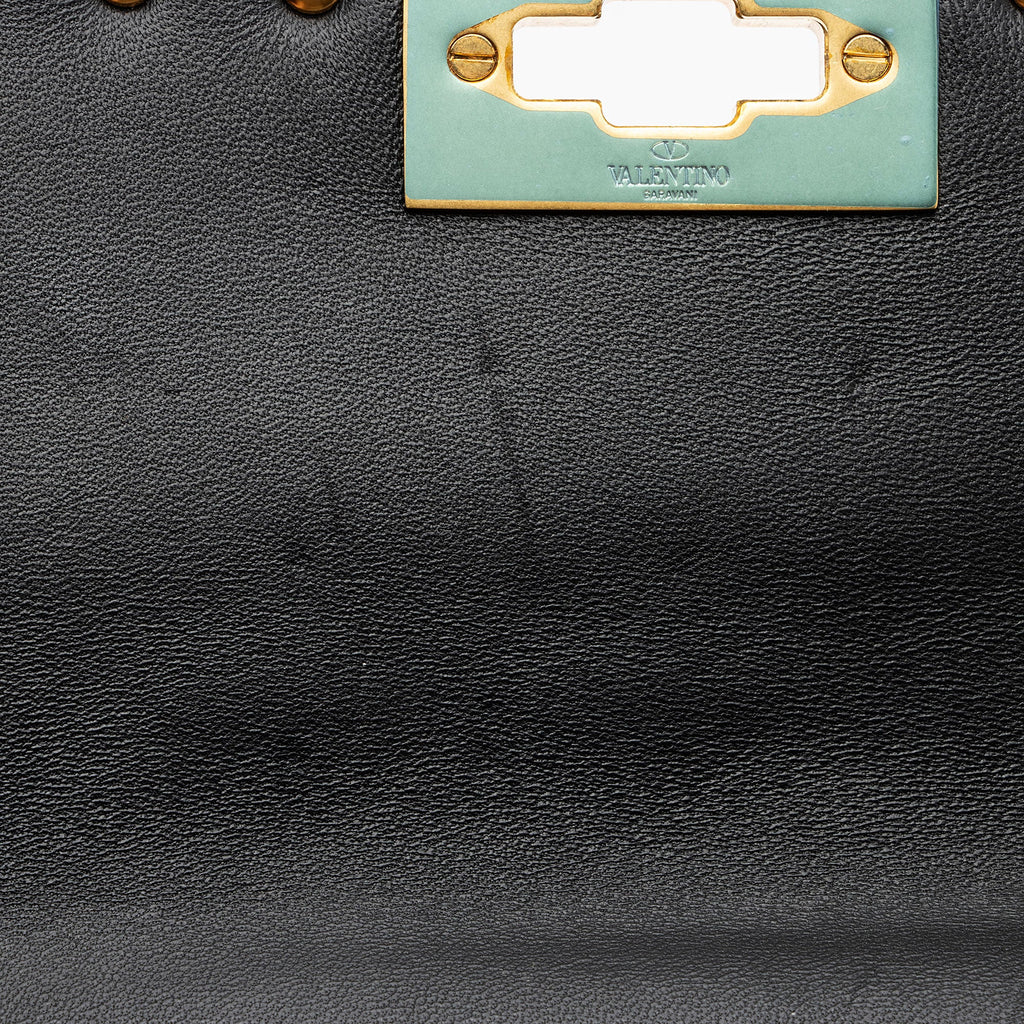 Valentino Calfskin Rockstud Spike Up Shoulder Bag (SHF-wWnaqz)
