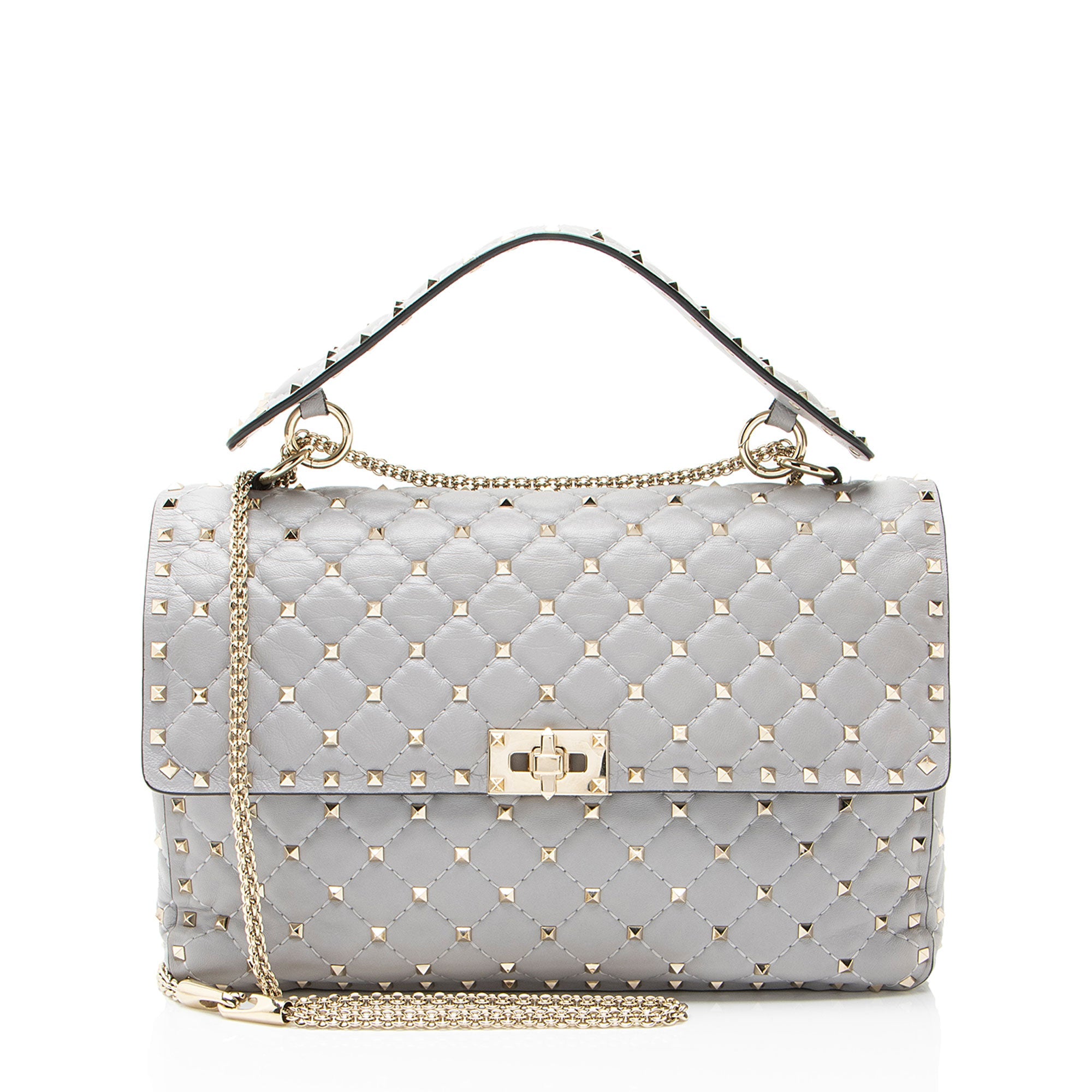 Valentino Metallic Calfskin Rockstud Spike Up Shoulder Bag