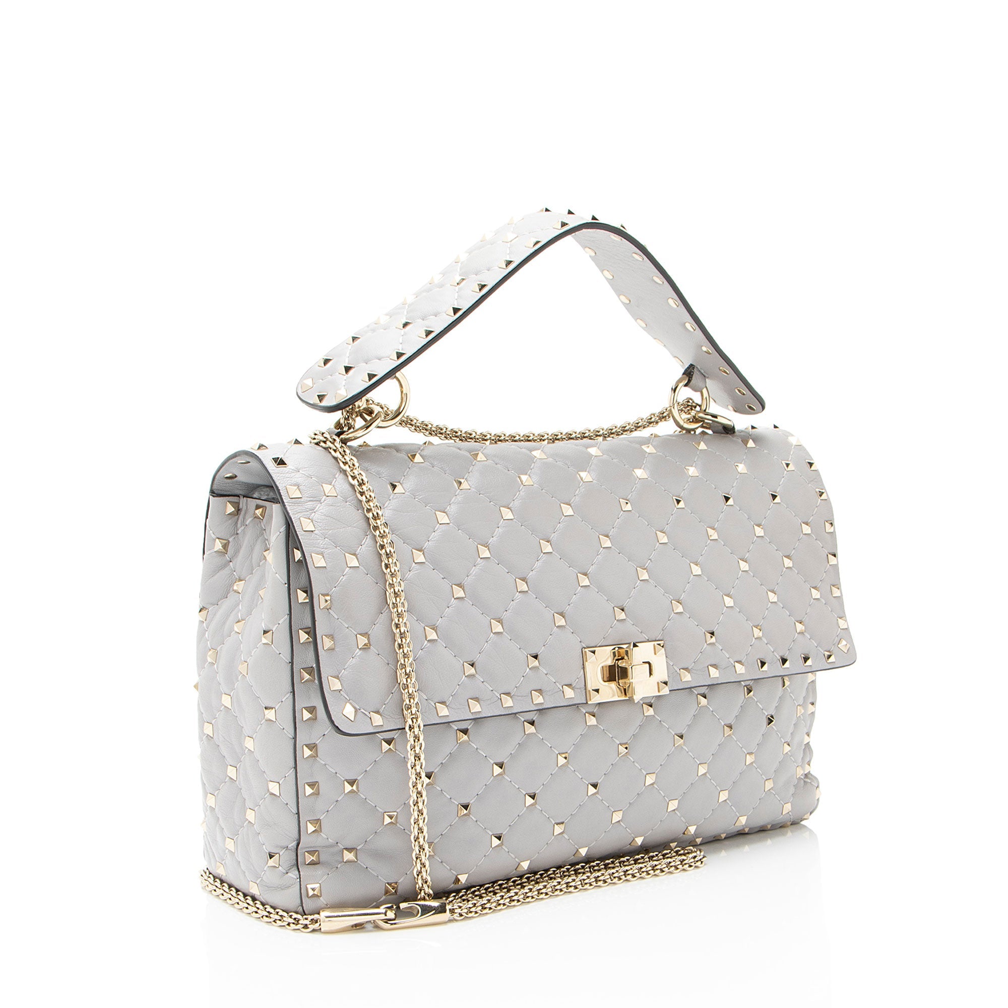 Valentino Metallic Calfskin Rockstud Spike Up Shoulder Bag