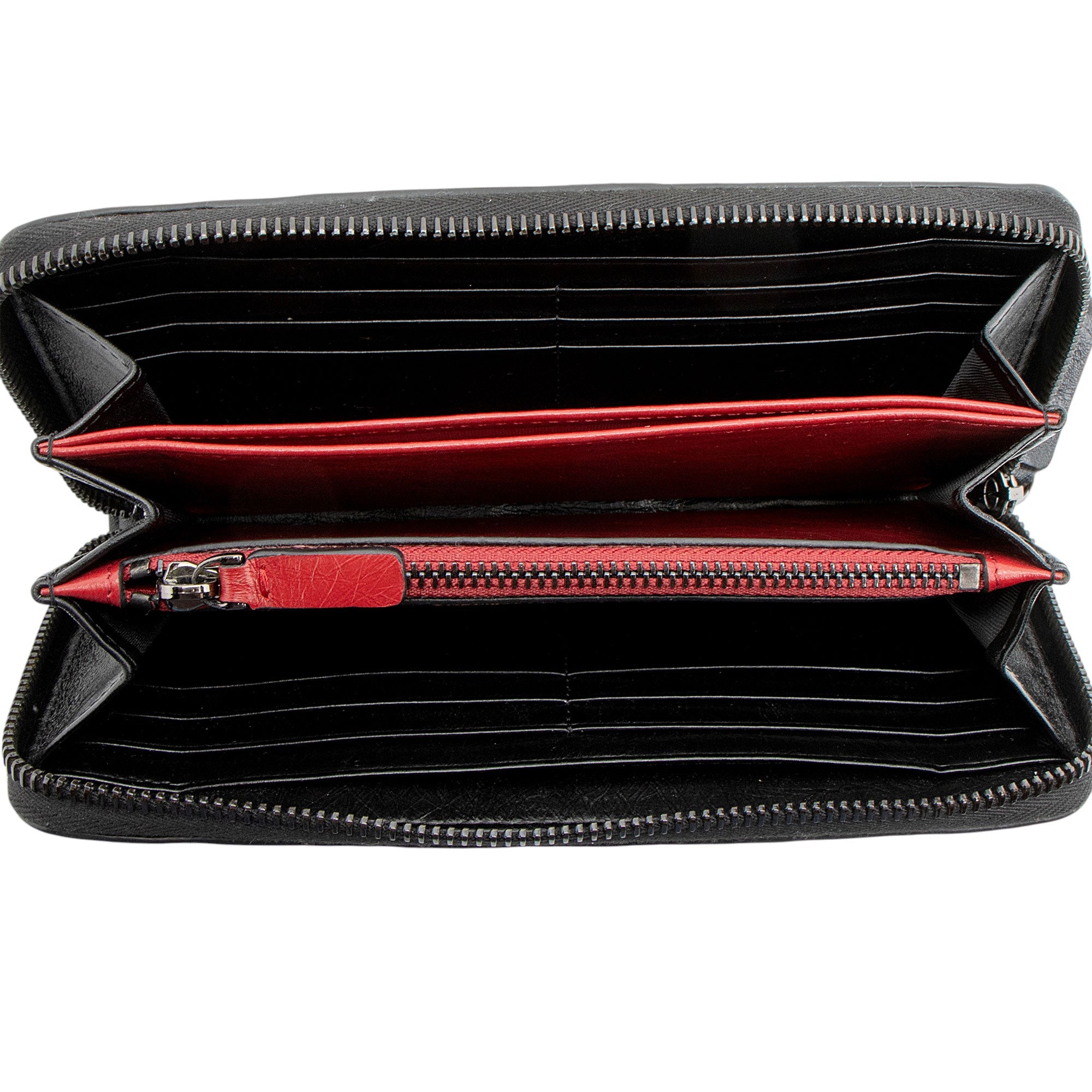 Valentino Calfskin Rockstud Spike Up Zip Wallet