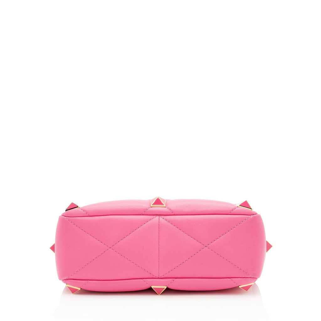 Valentino Calfskin Roman Stud Medium Shoulder Bag