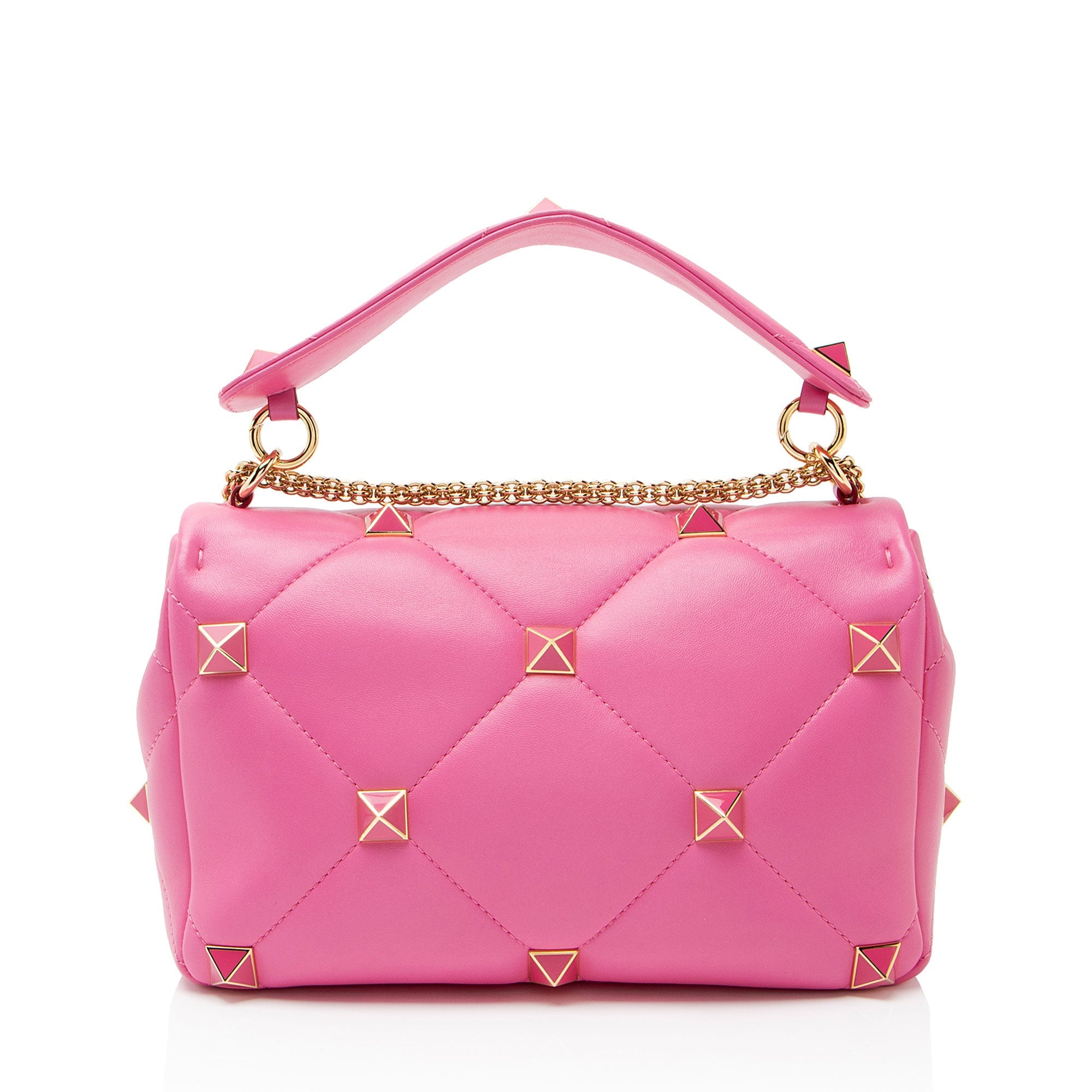 Valentino Calfskin Roman Stud Medium Shoulder Bag