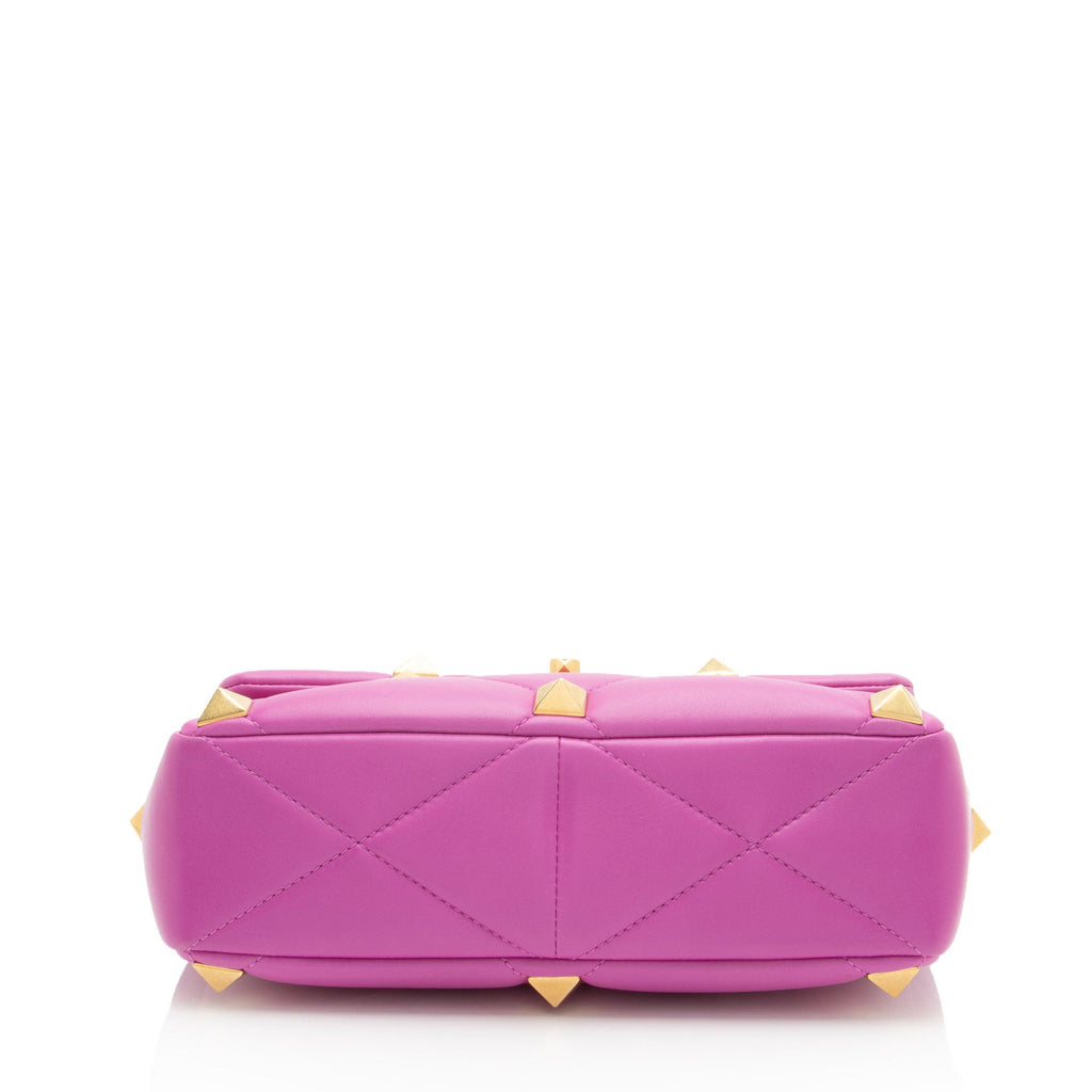 Valentino Calfskin Roman Stud Medium Shoulder Bag