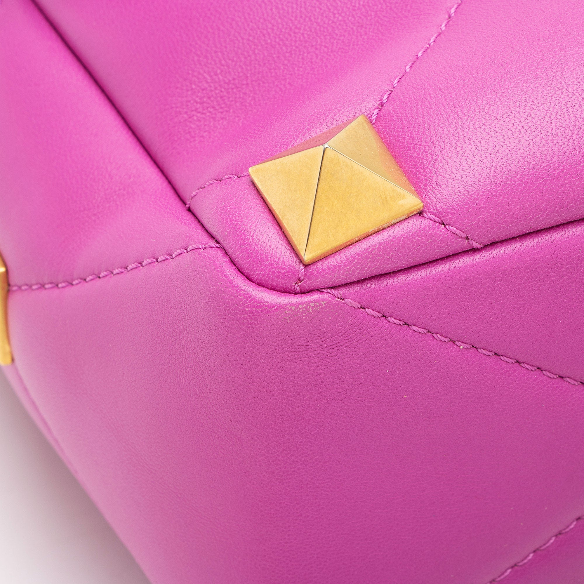 Valentino Calfskin Roman Stud Medium Shoulder Bag