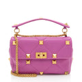 Valentino Calfskin Roman Stud Medium Shoulder Bag
