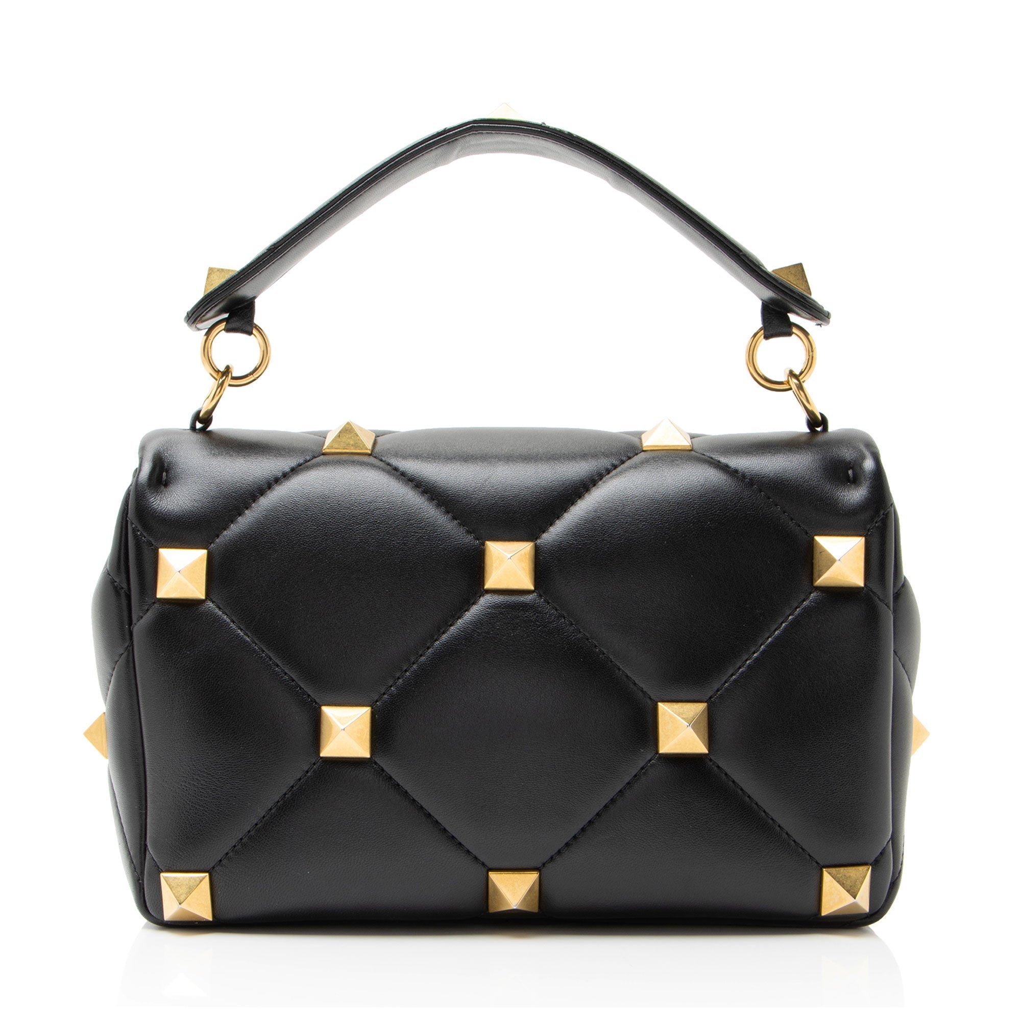 Valentino Calfskin Roman Stud Medium Shoulder Bag