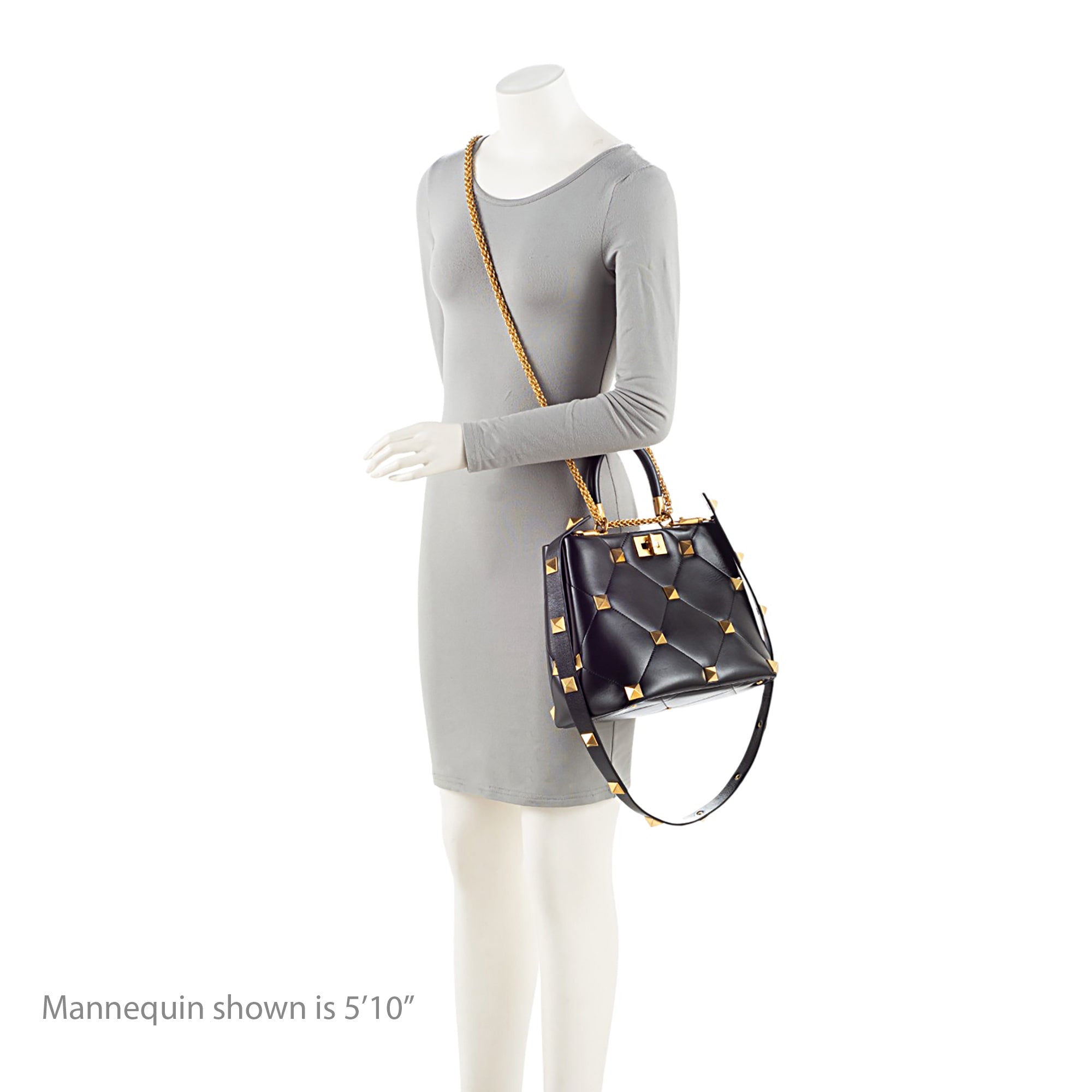 Valentino Calfskin Roman Stud The Handle Medium Top Handle