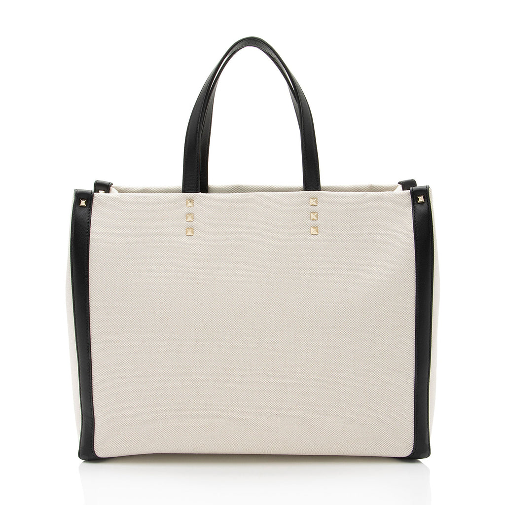 Valentino Canvas Rockstud VLTN Grande Plage Small Tote
