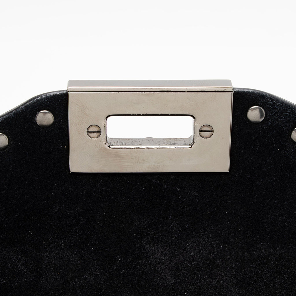 Valentino Craquele Calfskin Rolling Rockstud Guitar Strap Medium Crossbody (SHF-O6C3vW)