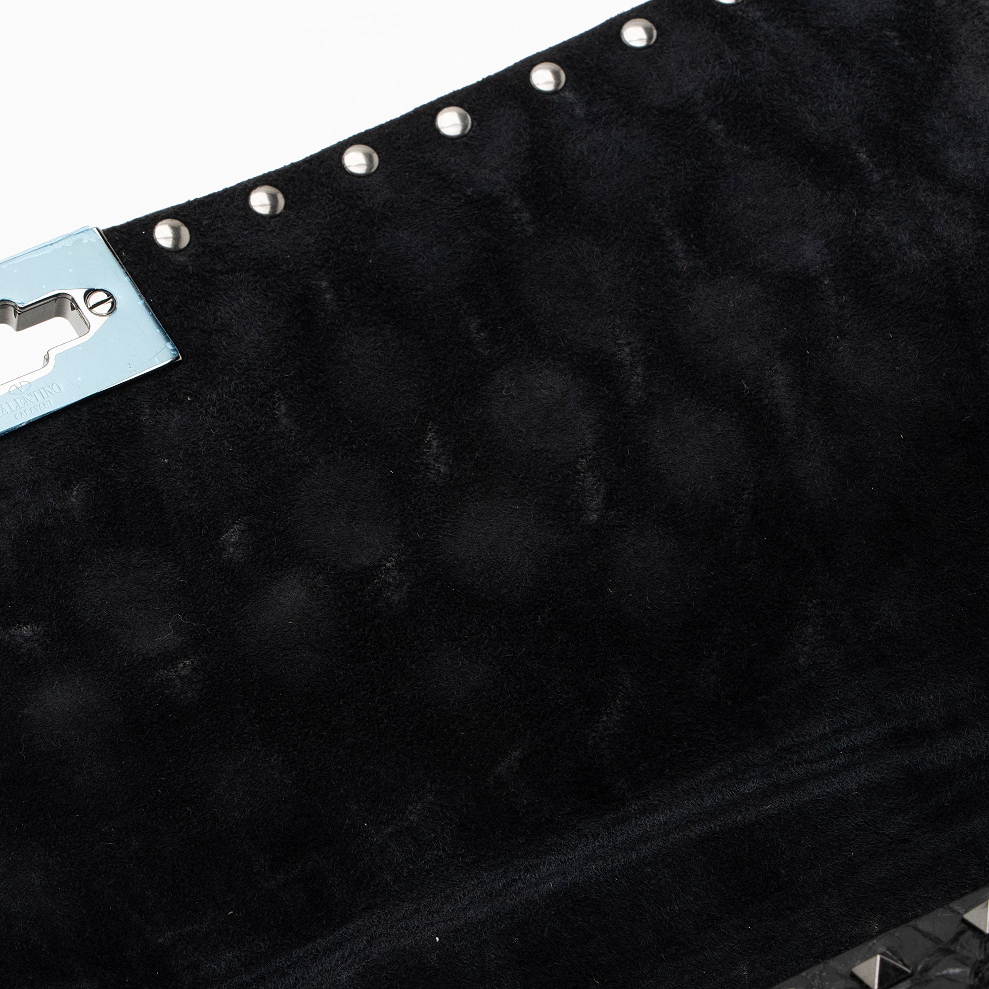 Valentino Crinkled Calfskin Rockstud Spike Up Maxi Shoulder Bag
