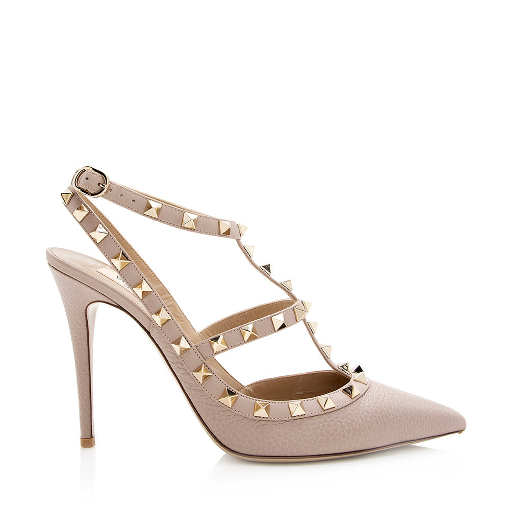 Valentino Patent Leather Rockstud T-Strap Pumps - Size 10 / 40 (SHF-20067)