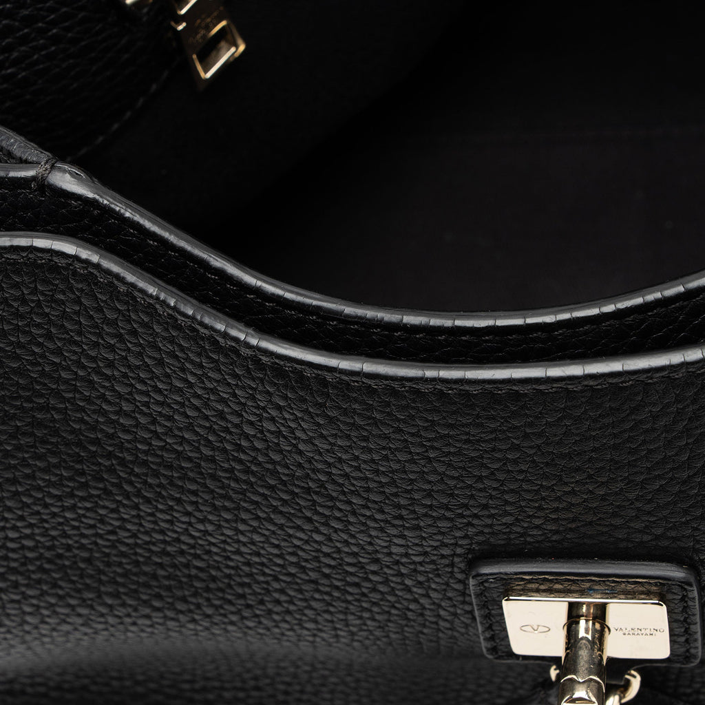 Valentino Grained Calfskin Rockstud Twiny Top Handle (SHF-pZLIQl)