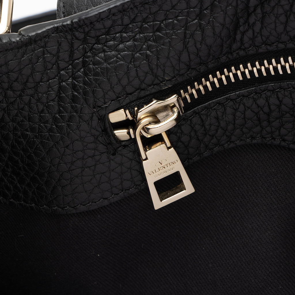 Valentino Grained Calfskin Rockstud Twiny Top Handle (SHF-pZLIQl)
