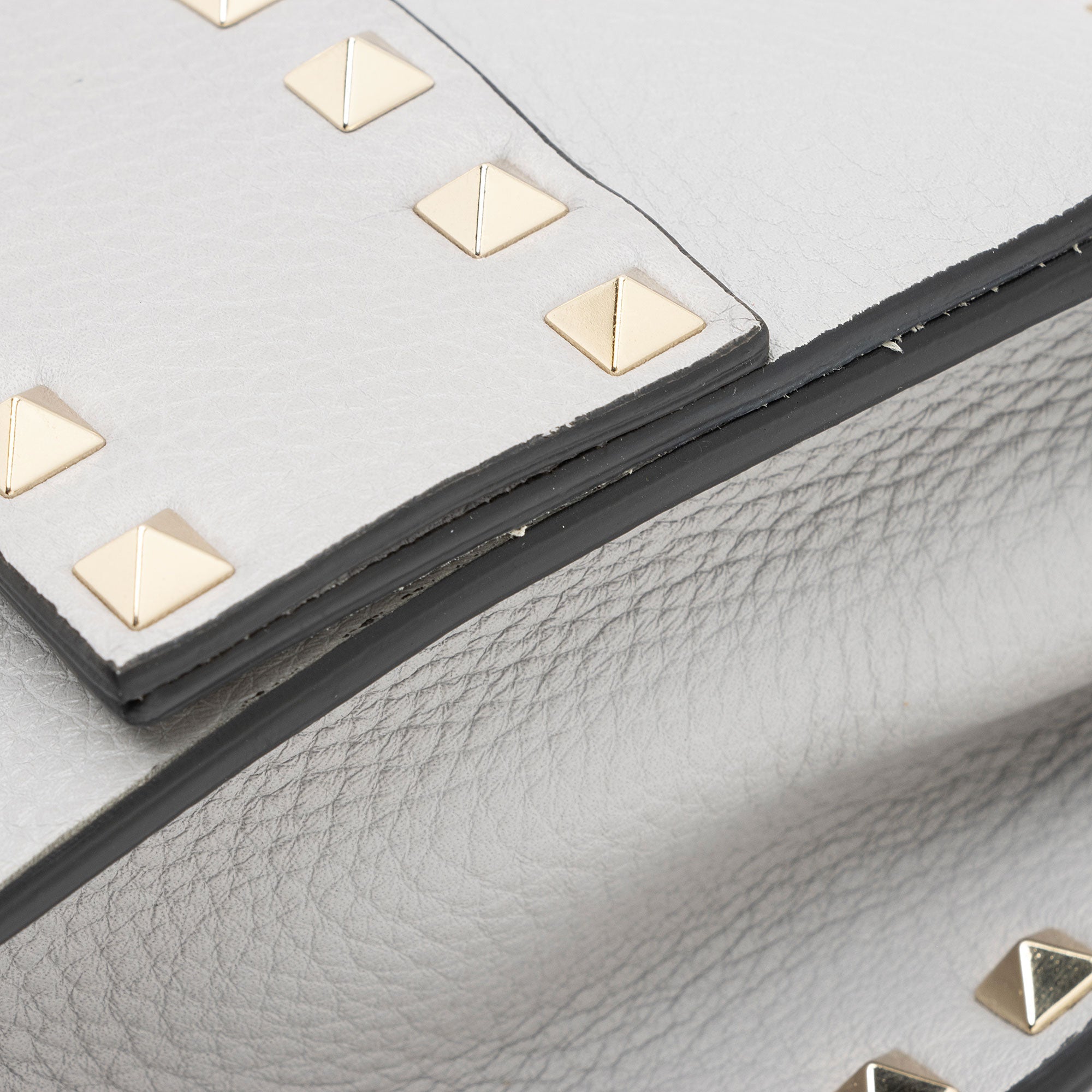Valentino Grainy Calfskin Rockstud Flap Side Slip Crossbody