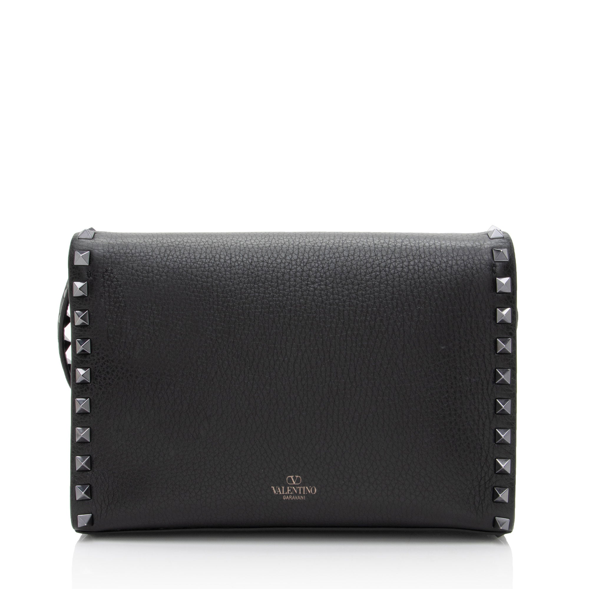 Valentino Grainy Calfskin Rockstud Flip Lock Flap Small Crossbody