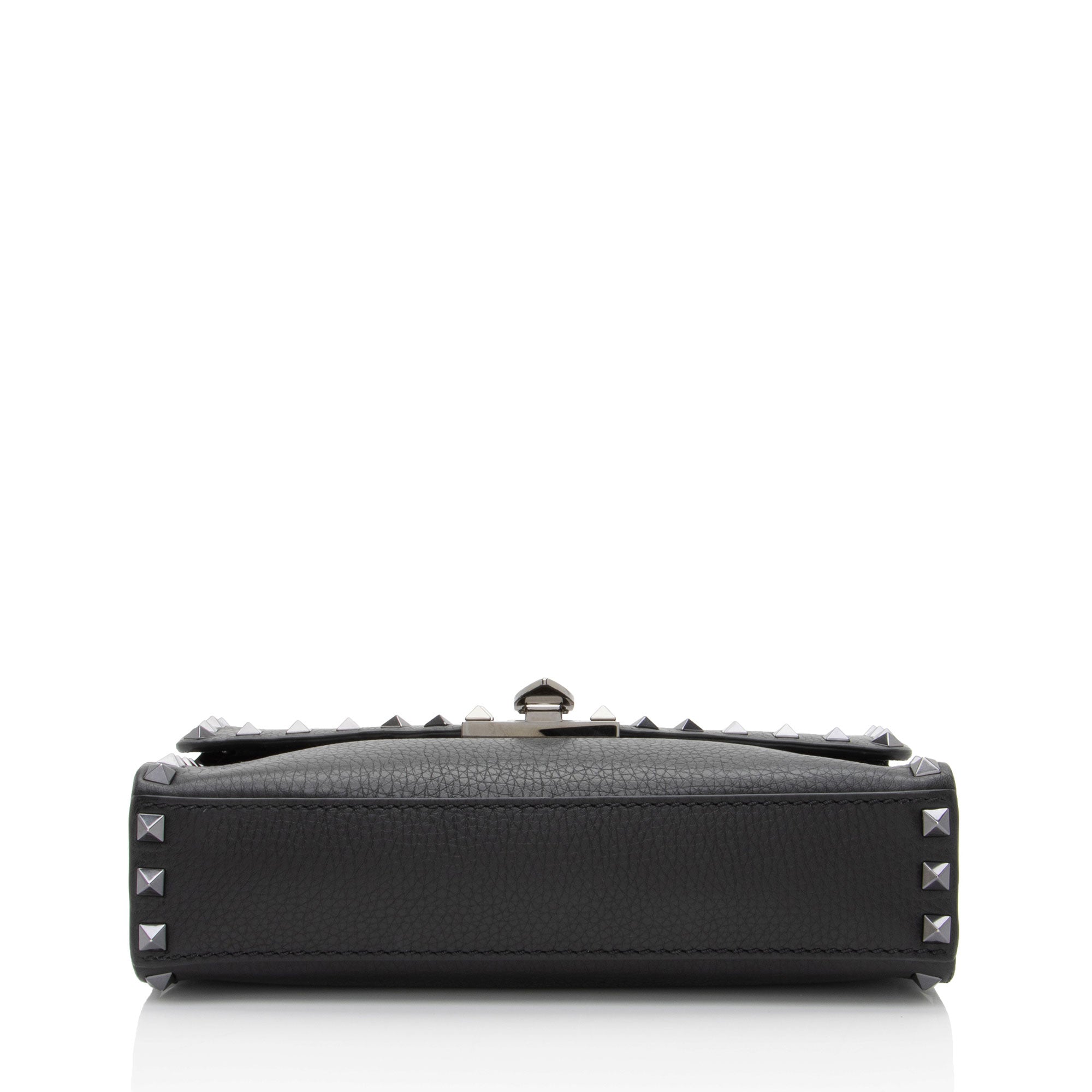 Valentino Grainy Calfskin Rockstud Flip Lock Flap Small Crossbody