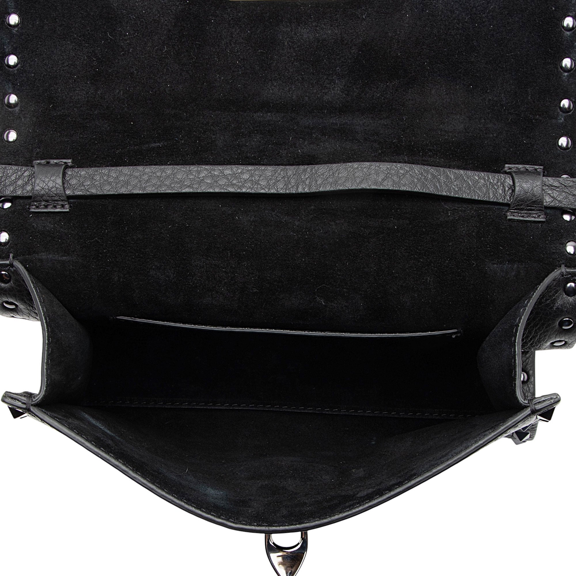 Valentino Grainy Calfskin Rockstud Flip Lock Flap Small Crossbody
