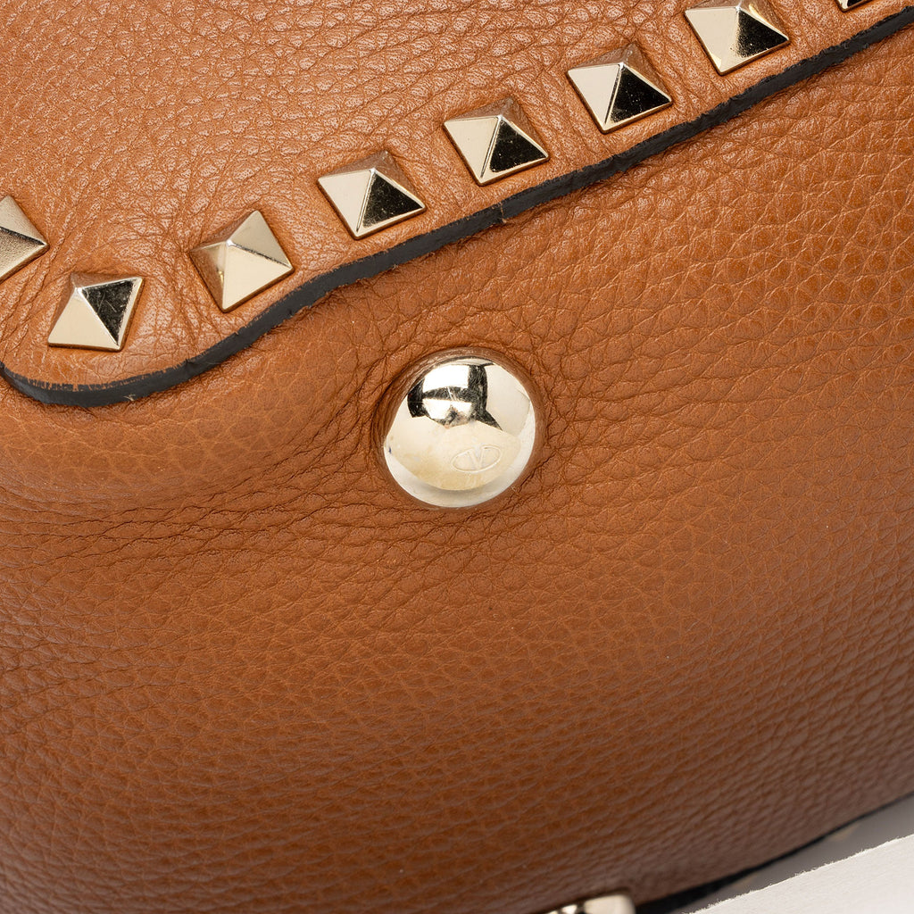 Valentino Grainy Calfskin Rockstud Medium Tote (SHF-EnAOS2)